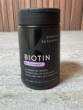 Sports Research Biotin 10,000 mcg Max Strength 120 Veggie Softgels Vegan Coconut