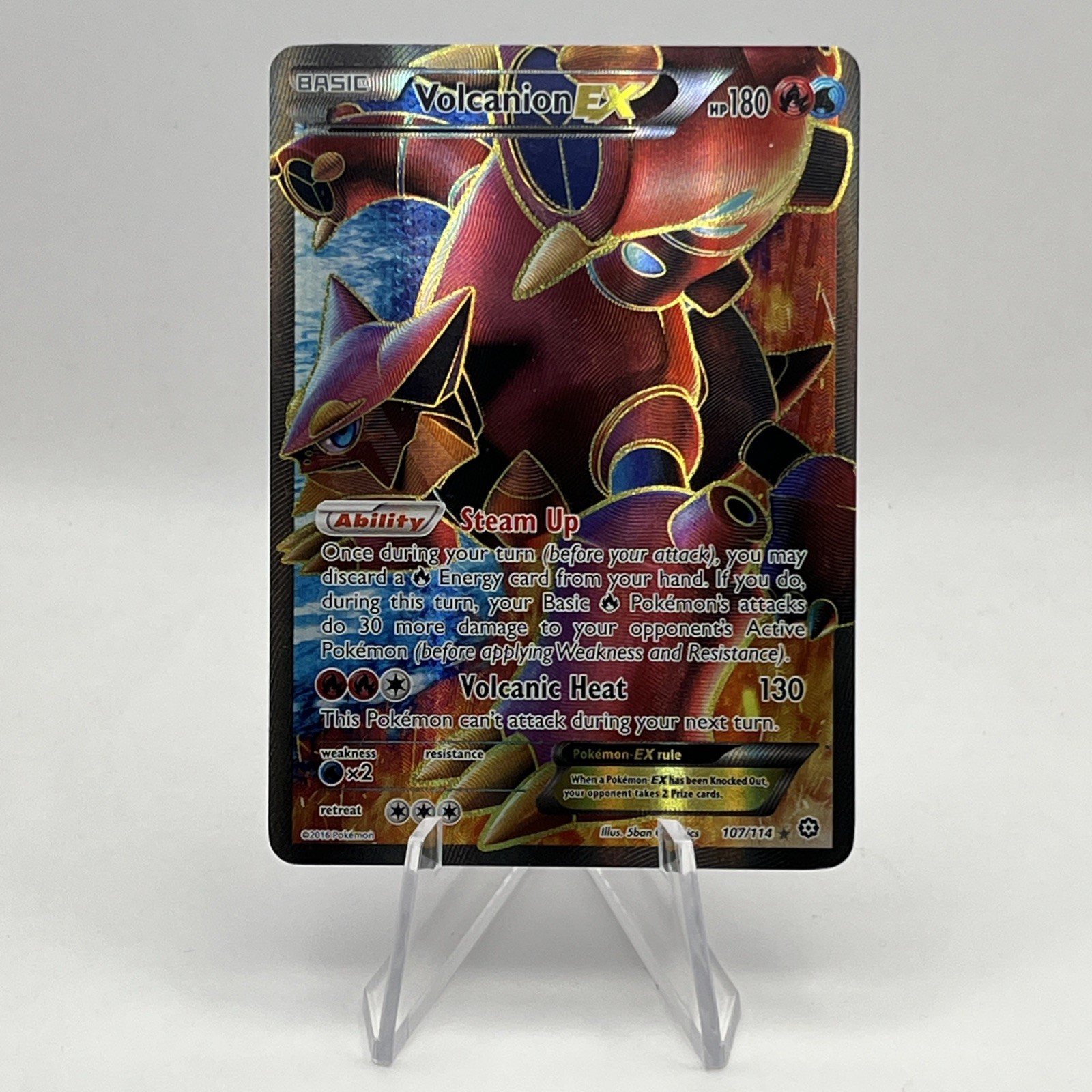 Volcanion EX (Full Art) 107/114 Ultra Rare Holo NM Pokemon XY - Steam Siege
