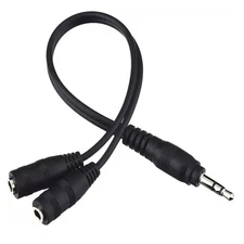 ienza Headphone Splitter for 2 Headphones/Aux 1 in 2 Out / 1 Audio