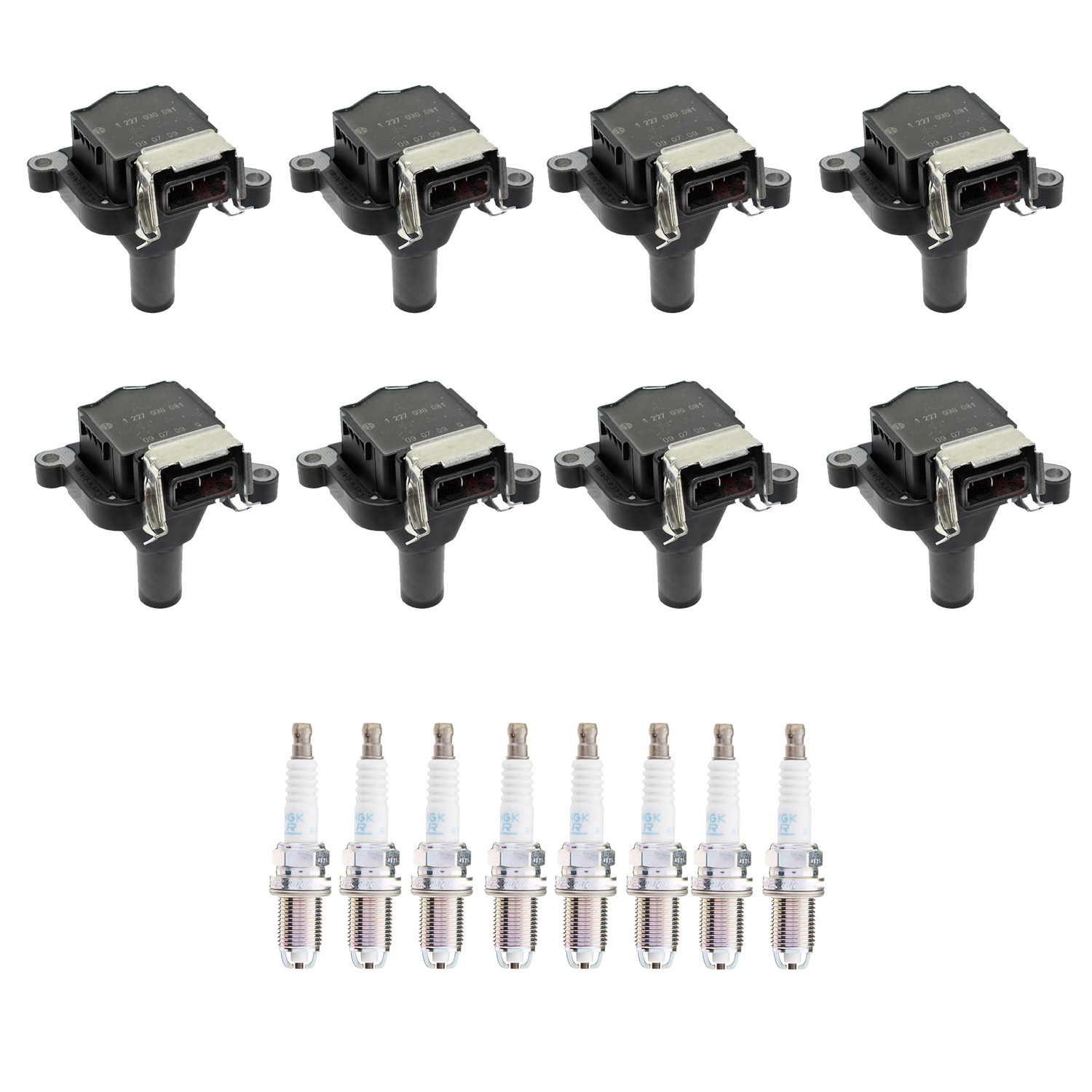 Bosch Ignition Coils and NGK Spark Plugs Kit for BMW 840Ci 4.4L V8 Gap 0.032 in