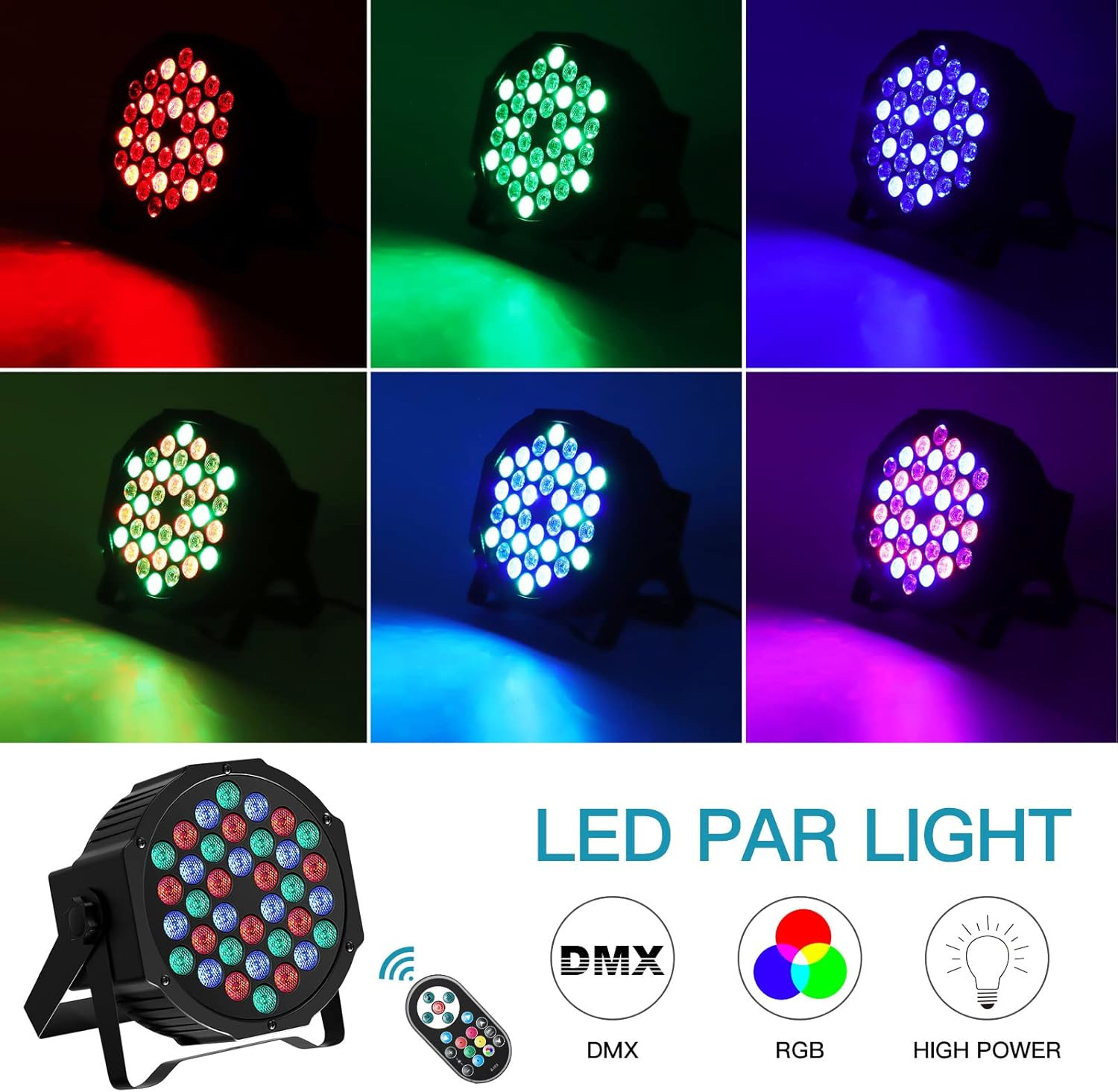 2x Luci LED Par U`King 72W RGB DMX512 - Illuminazione Bar e Club - 2