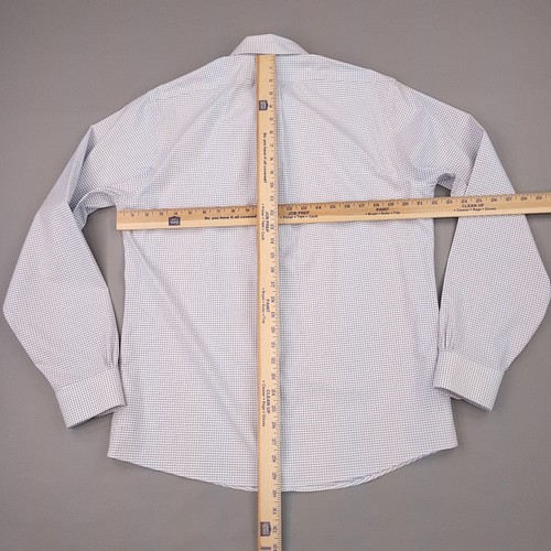 Brooks Brothers Shirt Mens 15.5 Blue Regent Fit Grid Check Stretch Button Down - Picture 6 of 11