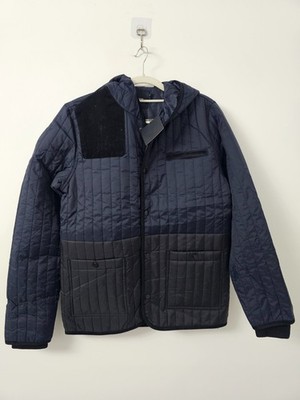 ASOS Steppjacke mit Kapuze dunkelblau XS leichter wattierter Mantel
