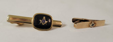 Vintage Gold tone Masonic Tie Clips  (1) Foster / (1) Unmarked - PreOwned - Lot