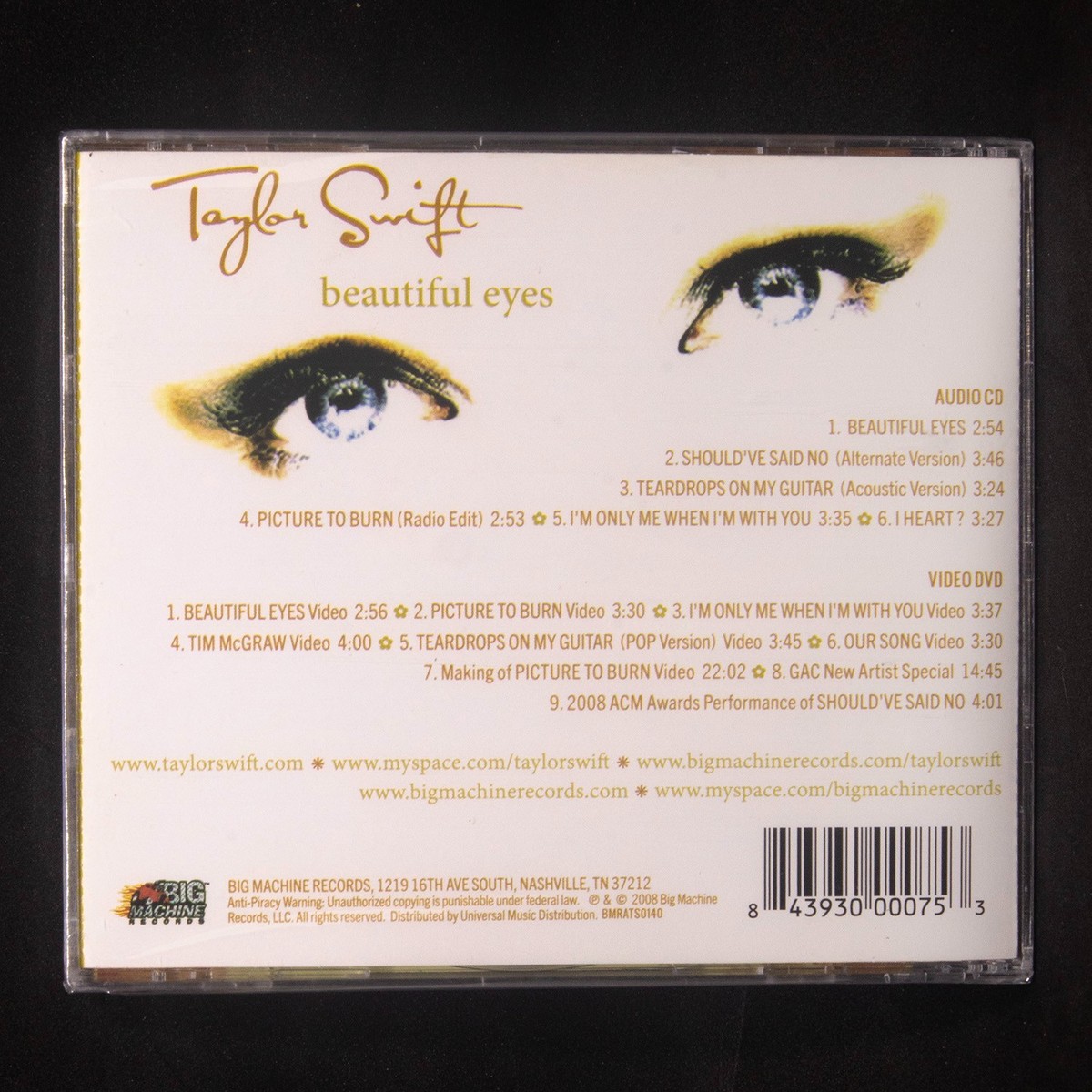 Beautiful Eyes [EP] by Taylor Swift (CD, Jul-2008, 2 Discs, Big
