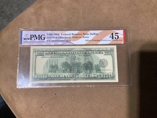 1996 100 dollar bill misprint pmg 45
