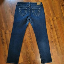 True Religion Jeans Womens 32 Blue Stella Skinny Denim Made in USA WC92077QV