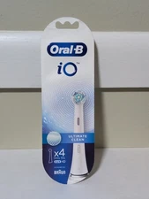 4 Pk ORAL-B IO ULTIMATE CLEAN REPLACEMENT BRUSH HEADS  BRUSH HEADS (WHITE) -NEW-