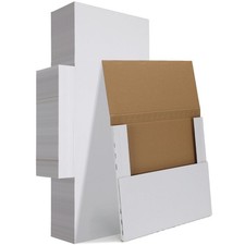 25 PCS 12.8x12.8x1 Inch Vinyl Record Shipping Boxes White Corrugated Mailer