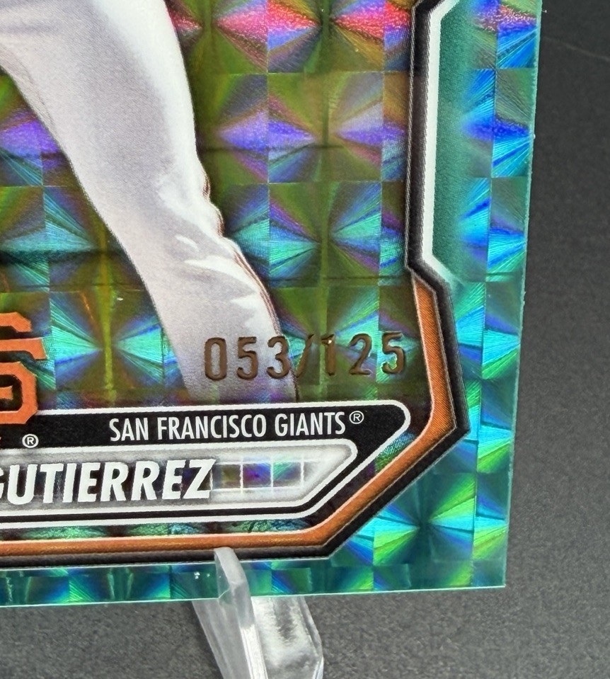 2026 Bowman Chrome Carlos Gutierrez 1st Aqua Geometric /125 BCP-14 Giants view 2