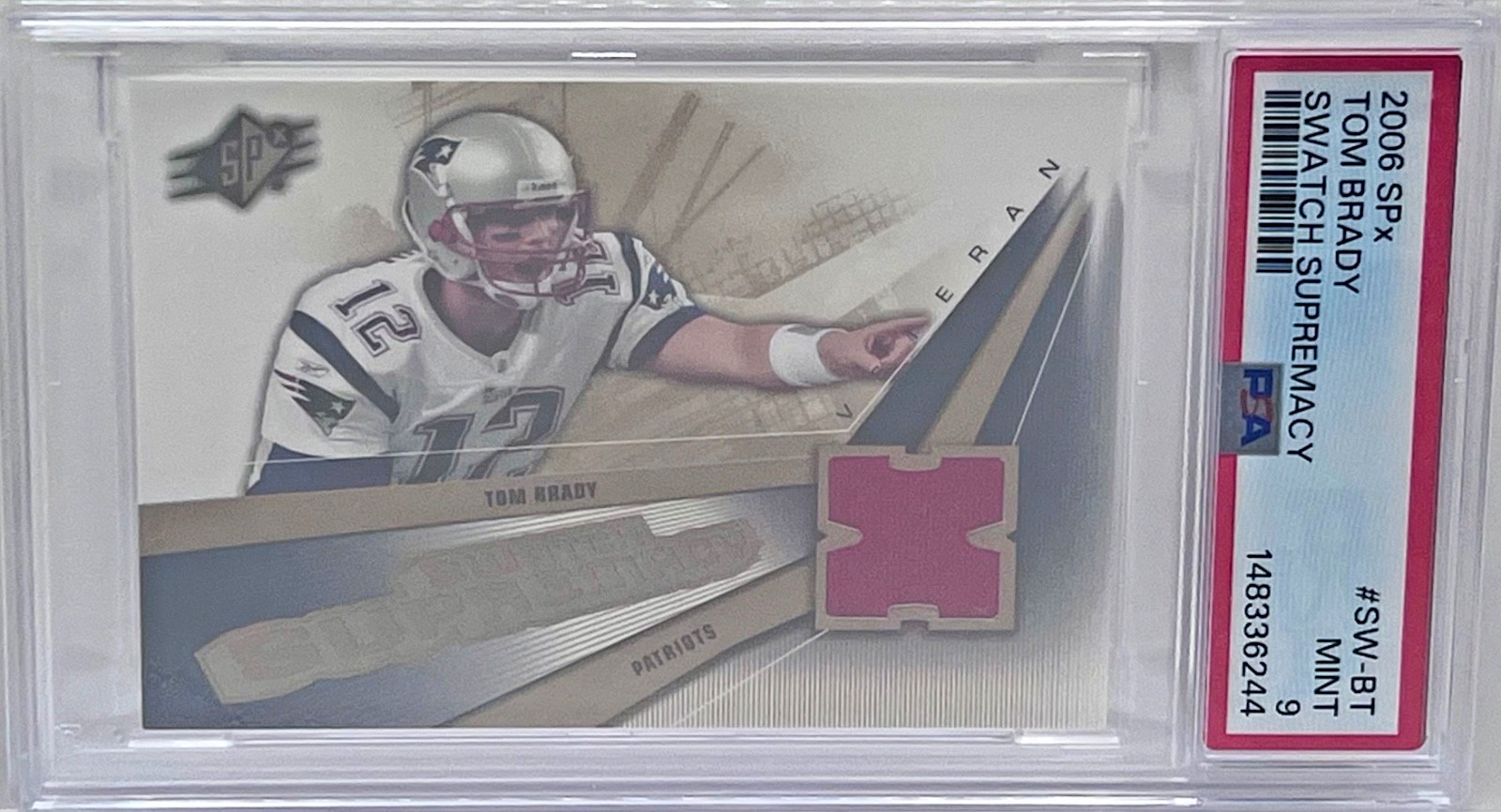 2006 SPx TOM BRADY Swatch Supremacy Game Used Jersey PSA 9 Patriots HOF GOAT