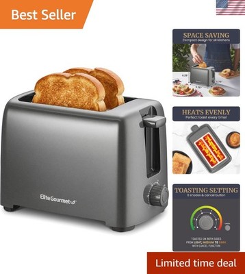 Extra Wide 1.25'' 2-Slice Toaster in Gunmetal Gray - Perfect for Breads & Bagels