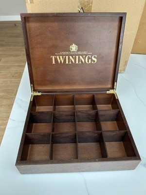 Twinings Holz Klapp Display Tee Box 12 Fächer Royal Queen Kaffee