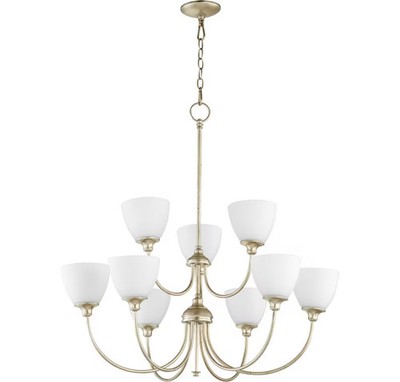 Quorum 6109-9-60 Celeste 32'' 9-Light Chandelier in Aged Silver Leaf
