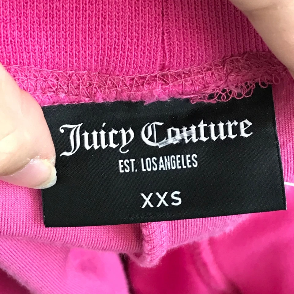 Pantalones Cortos de Terciopelo Juicy Couture Rosa Caliente Cordón Informal Ropa de Salón XXS Foto 4 de 4