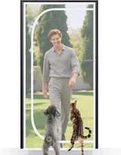 Reinforced Cat Screen Door, Fits Door Size 36" X 80", Durable Pet Resistant Mesh