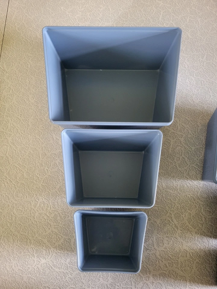 Juego de 6 1-17 tazas contenedor de almacenamiento de alimentos vintage EKCO MCM azul Stor-Mates Foto 3 de 4