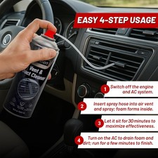 Car Ac Vent Cleaner Hvac Air Duct Foam Odor Remover No Rinse 13.5 Oz Deodorizer