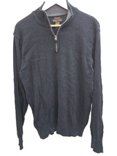 Dockers Slim Fit 1/4 Zip Sweater Men's Large L Black Cotton Mock Neck Pullover