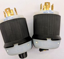 Lot of 2 Hubbell HBL2721 30A 3Ph 250V AC Twist-Lock INSULGRIP Black Nylon Plug