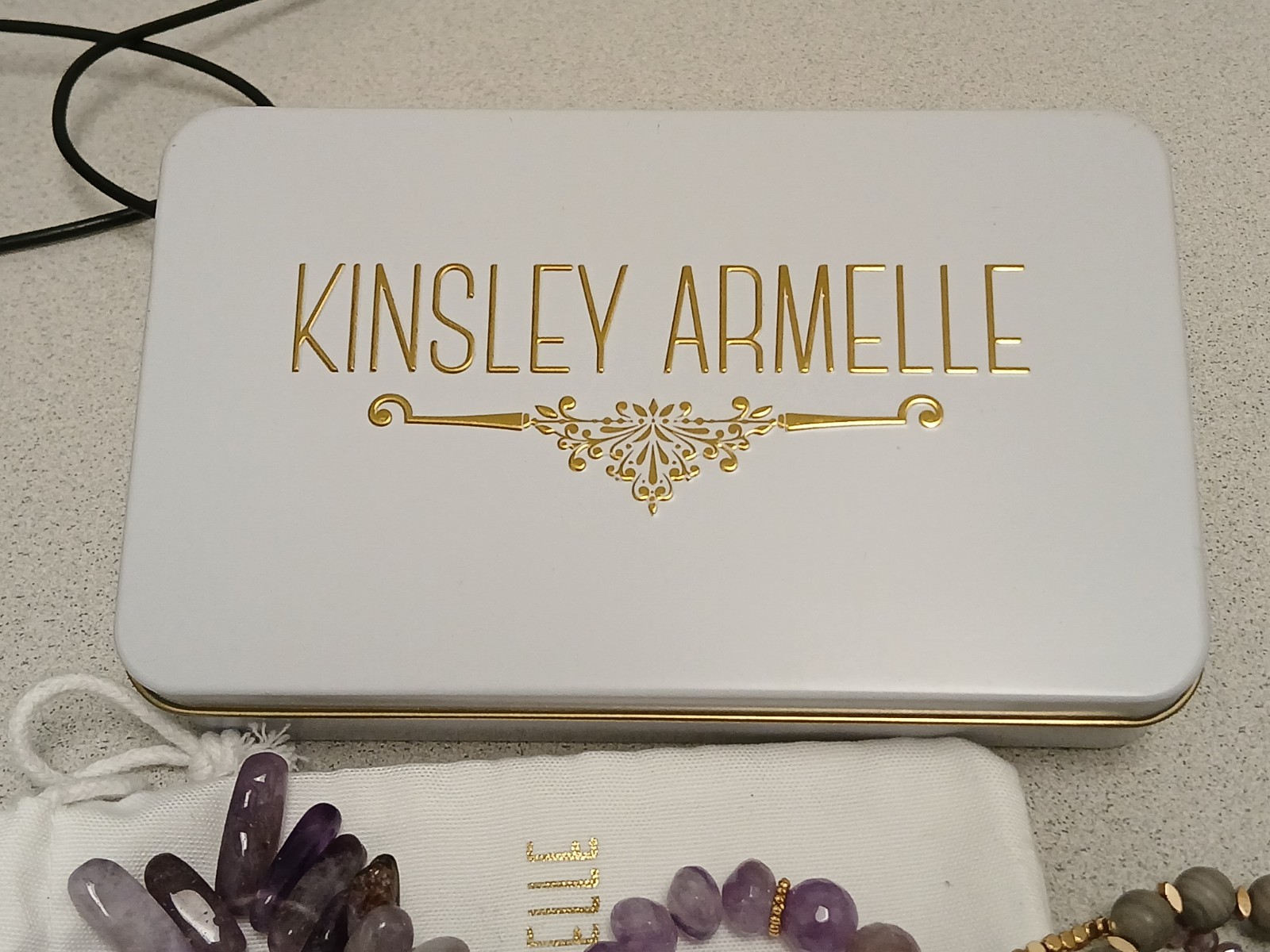 Amethyst Gray Strtch Bracelet Stack Kinsley Armel… - image 5