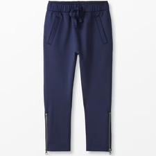 Hanna Andersson Unisex 120 US 6-7 Slim Athletic Track Pants Navy Blue Elastic