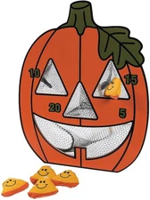 Fun Express Halloween Bean Bag Toss Game for Kids - Jack O Medium, Orange 