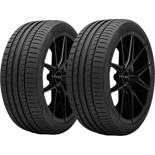 (QTY 2) 255/45R22/ Continental Sport Contact 5 107Y XL Black Wall Tires