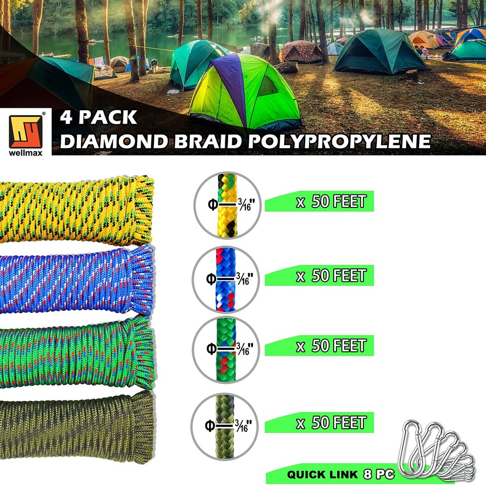 Diamond Braided Polypropylene Rope Nylon Rope Mix Thick Heavy Duty | INDIA
