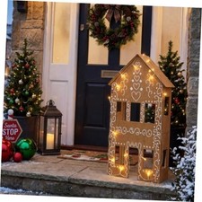 24 Inch Christmas Gingerbread House with LED Decor for Yard Sign