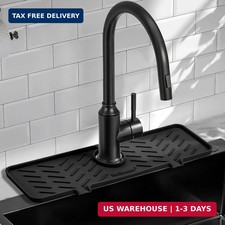 Silicone Faucet Mat for Kitchen Sink - Gen 2 Splash Guard with Upgraded Outlet