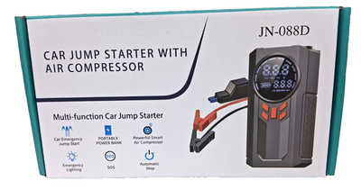 Car Jump Starter with Air Compressor, Portable Power Bank, Emergency Lighting