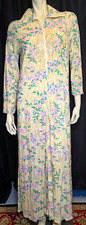 VTG 70s Art Deco  Floral Housecoat Size Small