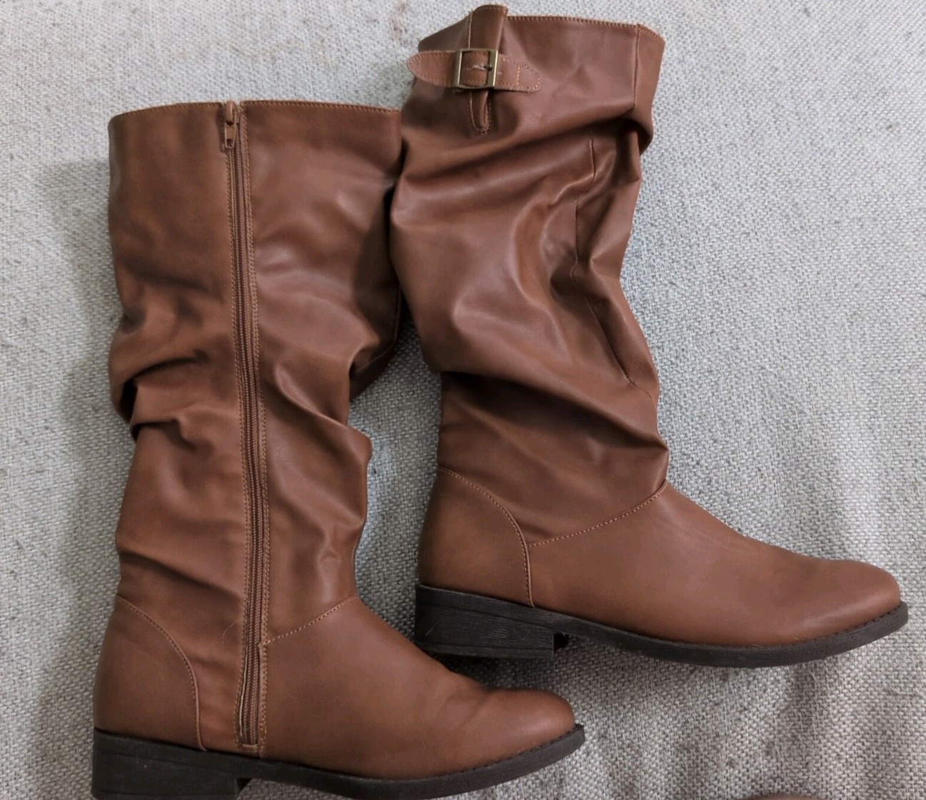 Charlotte Brown Slouch Knee-High Boots - Women's Size 9 - Pre-Owned