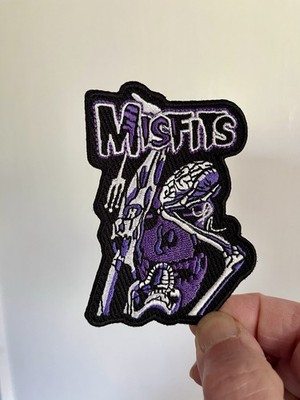Misfits Iron On Patch White Purple Black Embroidered Punk ''Die Die My Darling 