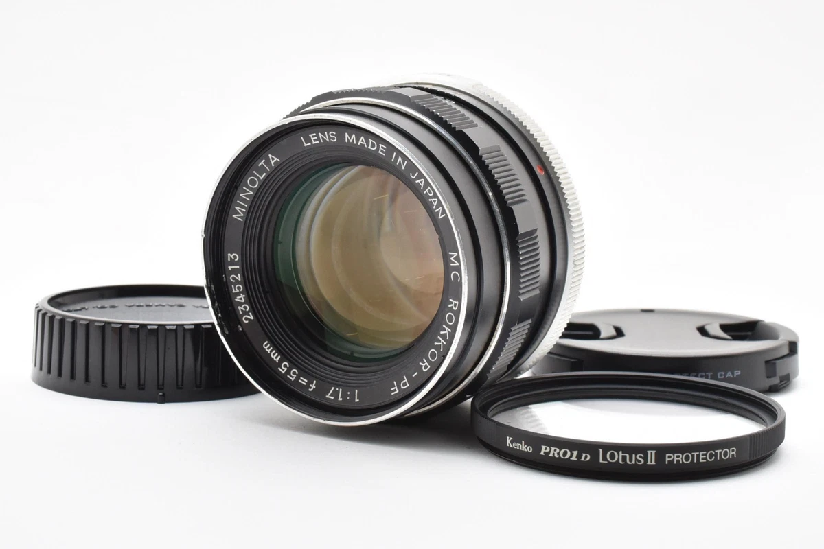 Minolta Rokkor PF 55mm Focal Camera Lenses f/1.7 Maximum Aperture