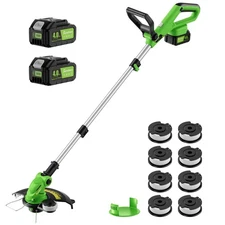 20V 12" Cordless String Trimmer With 2 X 4.0ah Battery and Charger, Electric ...
