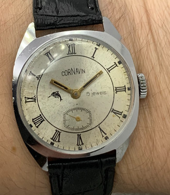 Soviet Vintage Men's Watch POBEDA CORNAVIN Mechanical Serviced Wristwatch USSR