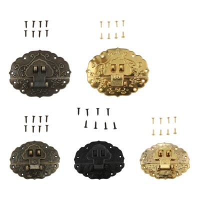 1x Oval Flower Printed Box Latch Hasp Zinc Alloy 2 Size 3 Color Toolbox Hardware