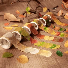 Fallen Leaves Adhesive Washi Tape Junk Journal Card Seal Diy Decorative Stickers