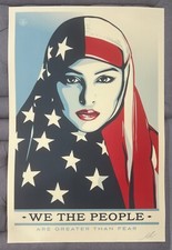 Shepard Fairey We The People Greater Than Fear 24x36 Impresión Obedecer Offset Firmado