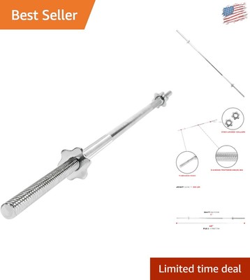 60-Inch Threaded Chrome Barbell, 250 lb Capacity - Perfect for Strength Training