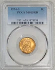 1954-S Lincoln Wheat Cent PCGS MS65RD Bright Red Luster looks MS66 #C53R