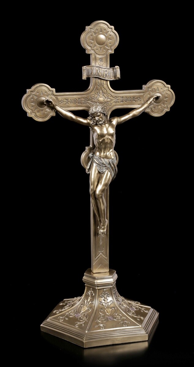 Large Crucifix With Jesus - Table Cross - Veronese Cross Christ Altar