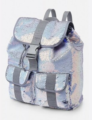 justice blue sequin backpack