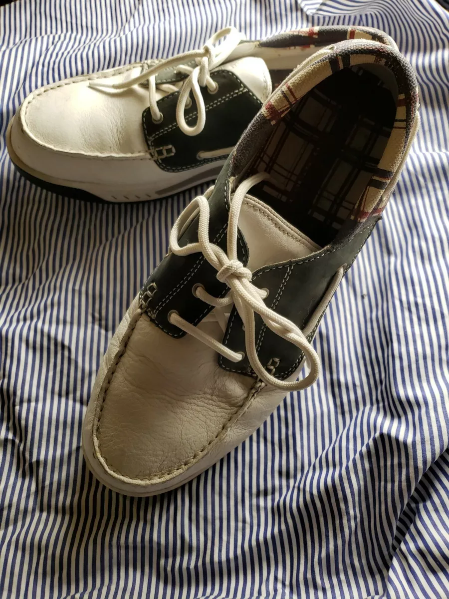 Timberland Canvas mocassin Boat Shoes plaid lined Size 11 off