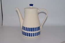 WAKU feuerfeste  Kaffeekanne, weiß mit blauen Strichen (0)