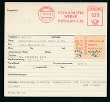 S2158) Francotyp AFS Stammkarte 1953 München Schlaraffia Werke, Matratzen Betten