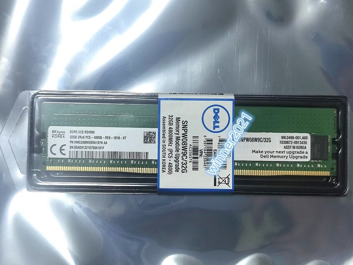 NEW SNPW08W9C/32G AC239378 Dell 2Rx8 32GB DDR5 PC5-4800 EC8 NEW SNPW08W9C/32G AC239378 Dell 2Rx8 32GB DDR5 PC5-4800 EC8