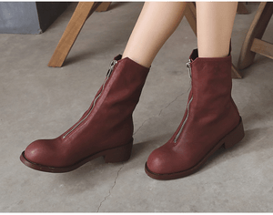 New Women Combat Boots Leather British Punk Zipper Collegiate Shoes Plus Size New Women Combat Boots Leather British Punk Zipper Collegiate Shoes Plus Size